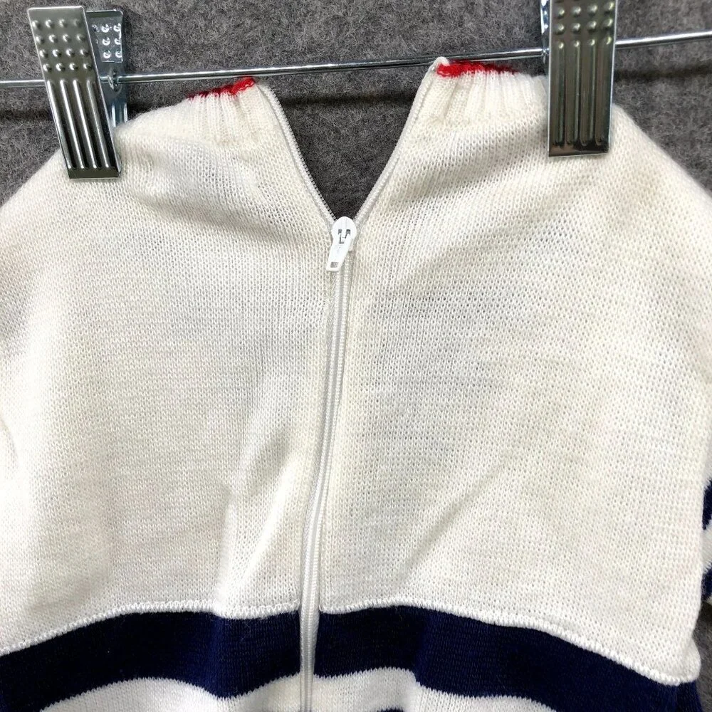 Vintage Friedknit Creations Knit Romper One Piece Baby 6-12M Sailor‎ Nautical